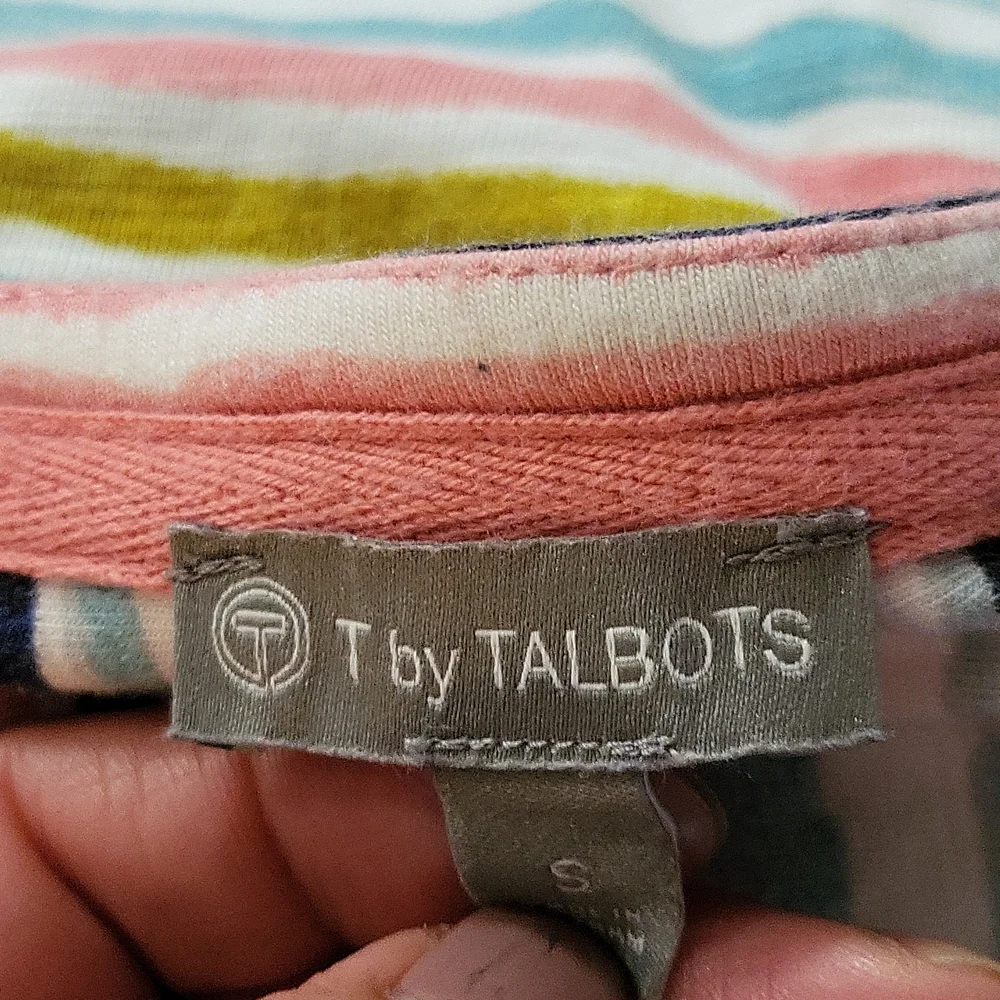 NWOT T By Talbots Women's Short-Sleeve Striped Dress Size S_14